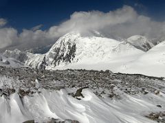 03A Dzerzhinsky Peak and Pik Krasina from the climb towards Lenin Peak camp 4 6430m